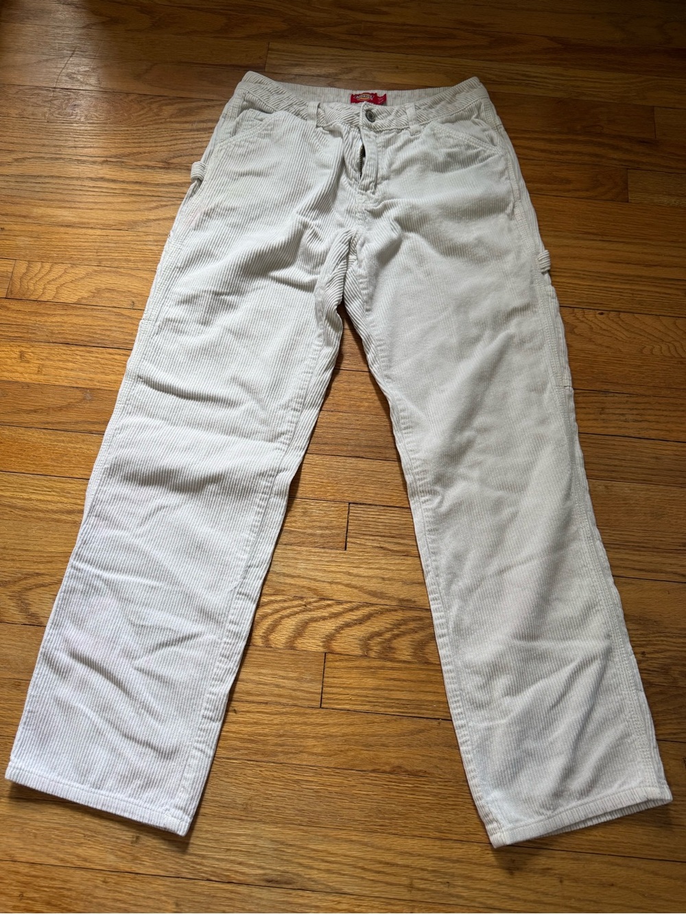 Dickies Women's Cream Corduroy Boyfriend Jeans